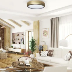 Sklep Kaja Złoty, okrągły plafon ledowy o mocy 36W ML8132 z serii GEA | Kaja Oświetlenie