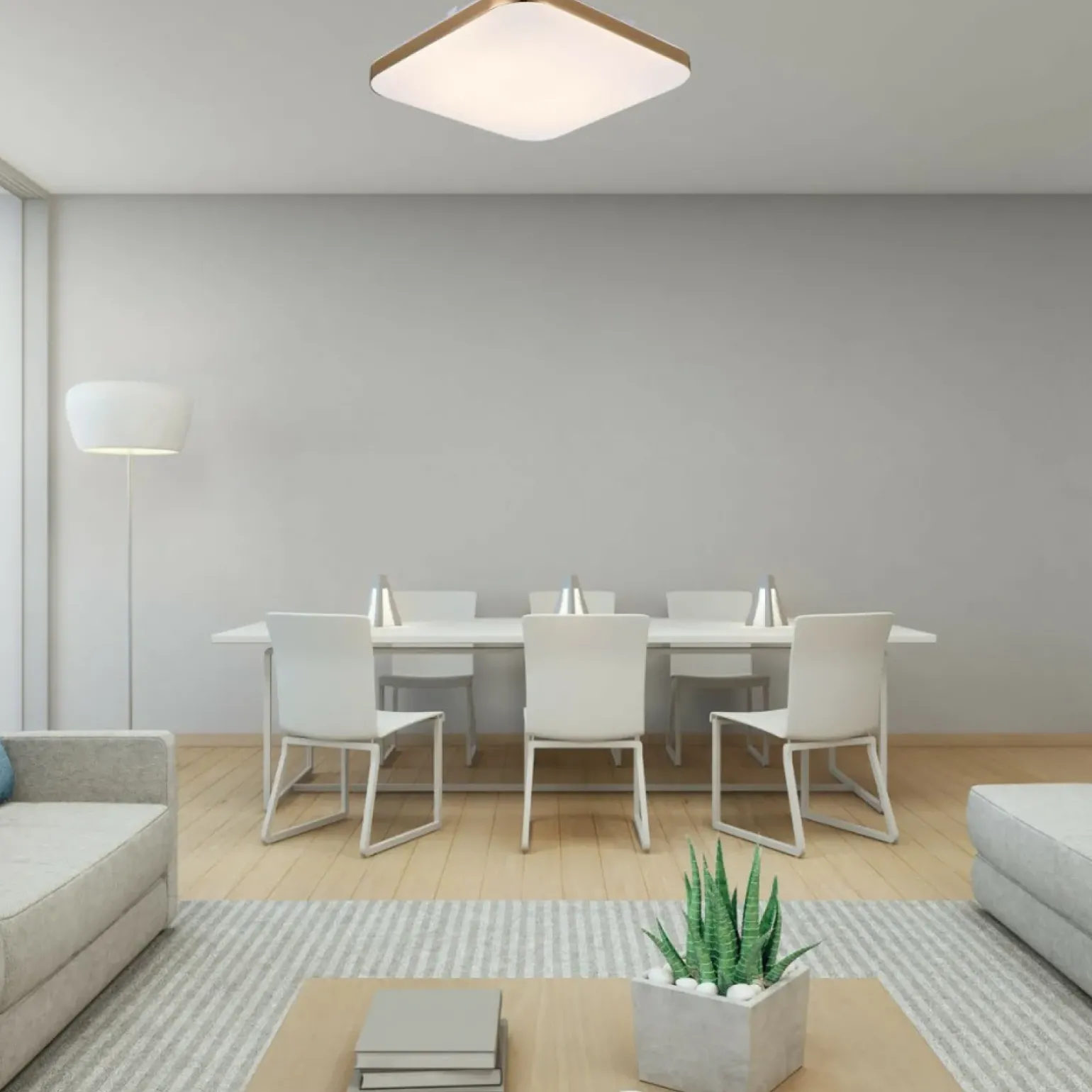 Sklep Kaja Złoty plafon LED barwa neutralna LP-335/1C M 4GD SQUARE – BABILON