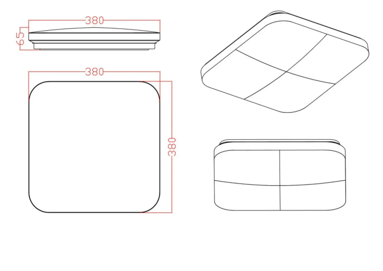 Sklep Kaja Złoty plafon LED barwa neutralna LP-335/1C M 4GD SQUARE – BABILON