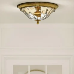 Sklep Kaja Złoty plafon ze szklanym kloszem HK-CAMBRIDGE-F-A z serii CAMBRIDGE