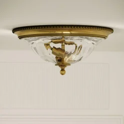 Sklep Kaja Złoty plafon ze szklanym kloszem HK-CAMBRIDGE-F-A z serii CAMBRIDGE