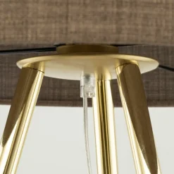 Sklep Kaja Złoty trójnóg z brązowym abażurem TK 16032 UMBERTO BROWN GOLD | Kaja