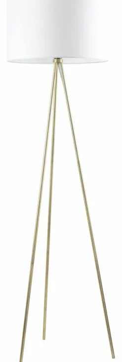 Sklep Kaja Złoty trójnóg z klasycznym, białym abażurem ZM A4001-GLD z serii CARA