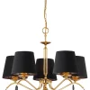 Sklep Kaja Złoty żyrandol z czarnymi abażurami JUP 1795 EGIDA | Kaja Oświetlenie