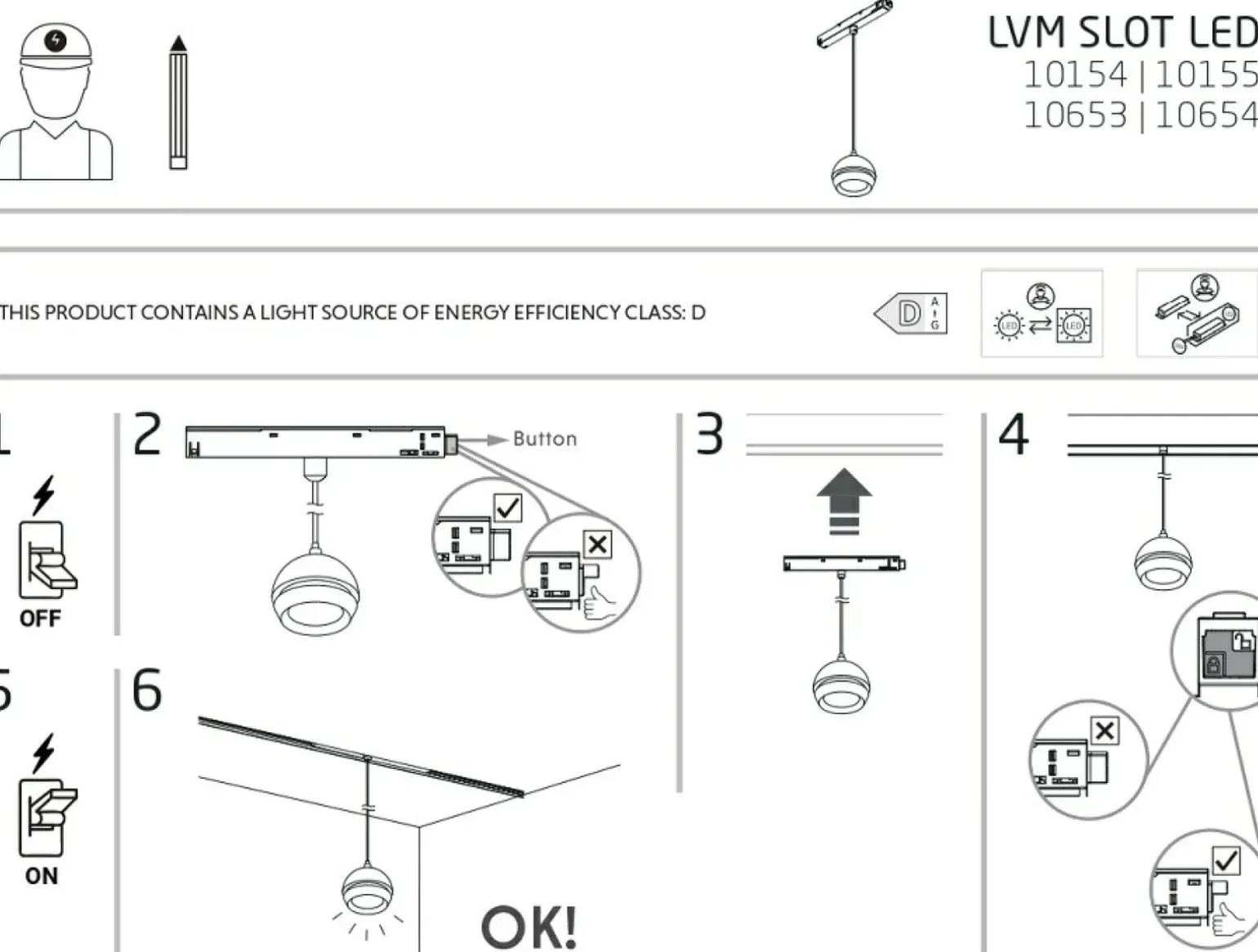 Sklep Kaja Zwis kula do szyny magnetycznej 1F 10654 LVM SLOT LED | Kaja