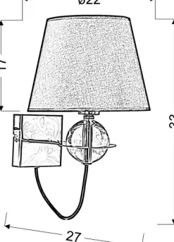 Sklep Kaja Abażurowa lampa ścienna do sypialni 21-29508 TESORO | Kaja Oświetlenie