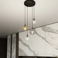 Best Lampa wisząca na okrągłej podsufitce 714/4PREM | Kaja Oświetlenie Żyrandole Nowoczesne