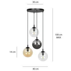 Best Lampa wisząca na okrągłej podsufitce 714/4PREM | Kaja Oświetlenie Żyrandole Nowoczesne