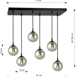 Cheap Regulowana lampa wisząca z kulistymi kloszami 712/6 | Kaja Oświetlenie Żyrandole Nowoczesne