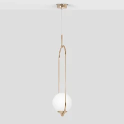 Sklep Kaja Stylowa lampa wisząca, złota konstrukcja z kloszem K-5391 z serii RITUS