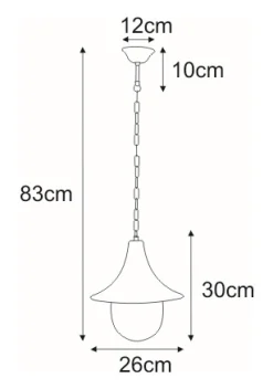 Sklep Kaja Wisząca lampa zewnętrzna, lampion K-8126 CZ/ZŁ BOSTON | Kaja