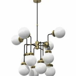 Hot Złota lampa sufitowa, okazała, na 12 żarówek LX 6795 z serii HYDRO Żyrandole Nowoczesne