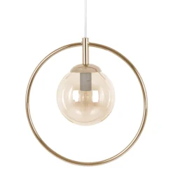 Sklep Kaja Złota lampa wisząca, geometryczna, z obręczą K-5395 z serii SVEN
