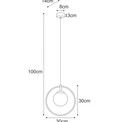 Sklep Kaja Złota lampa wisząca, geometryczna, z obręczą K-5395 z serii SVEN